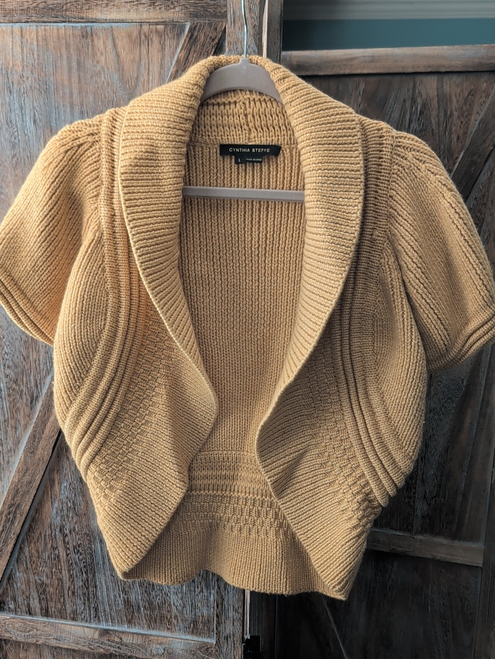 Cynthia Steffe Knit Short-Sleeve Shawl Cardigan